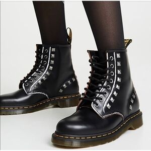 Dr. Martens 1460 Stud Lace Up Boots Leather W 8